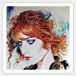 Florence red hair Sticker